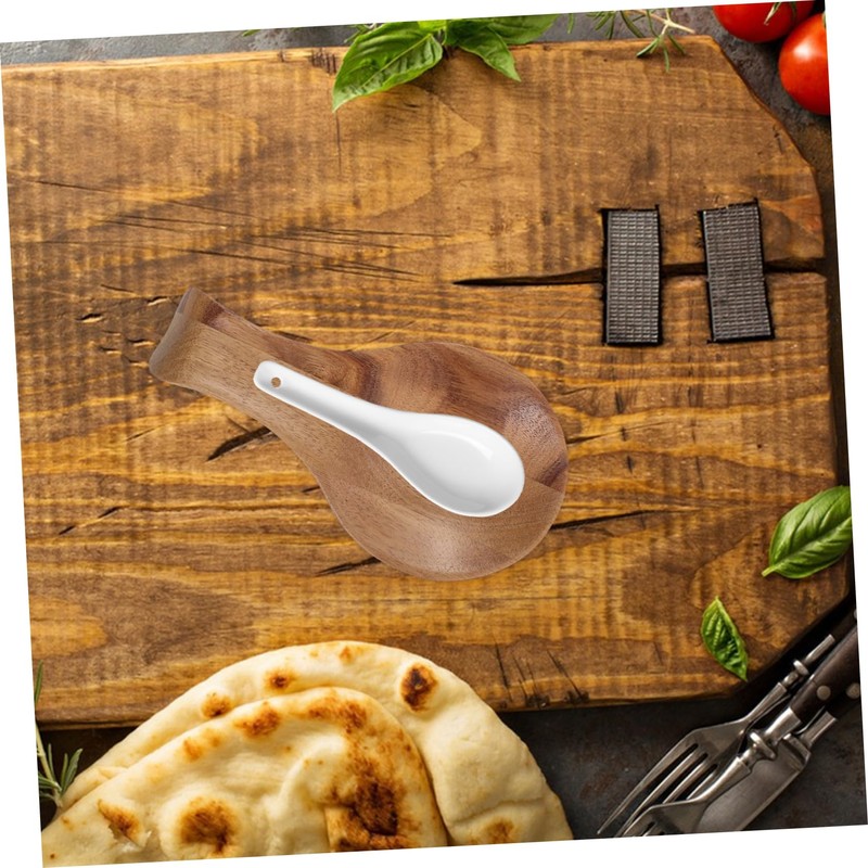 Ciieeo Wood Spoon Rest for Stove Wood Spoon Holder for