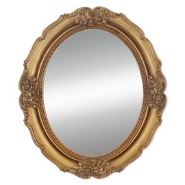 Vintage Gold Mirror,Wall Mounted Mirror, Vintage Style Oval Mirror, 10.5 by 12.5 inches, Gold