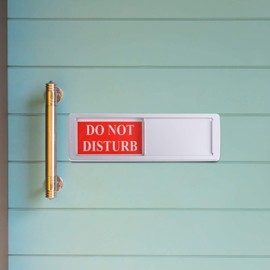 STOBOK Privacy Sign Do Not Disturb Welcome Slide Door Sign Privacy Slider Door Indicator Office Sign Plaque for Conference Room Studio Restroom Silver