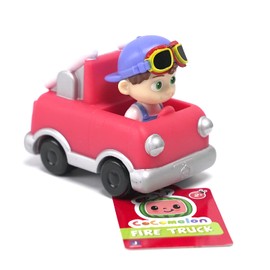 CoComelon Vehicle Figures (3 Pack) Fire Truck, Submarine, and Green Trash Truck with 2 Gosutoys Stickers