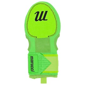 MARUCCI Youth Sliding Mitt, Black/Neon Green, Right & Left Hand Full Coverage Protection Neoprene Baseball Sliding Mitt, Wrist Strap, Dual Thumb Holes, 1 Mitt