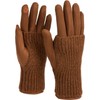 styleBreaker Women's Touchscreen Fabric Gloves with Removable Knitted Cuffs, Warm,