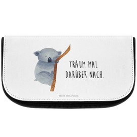 Mr. & Mrs. Panda Koala Bear Cosmetic Bag, White, Hand Drawn
