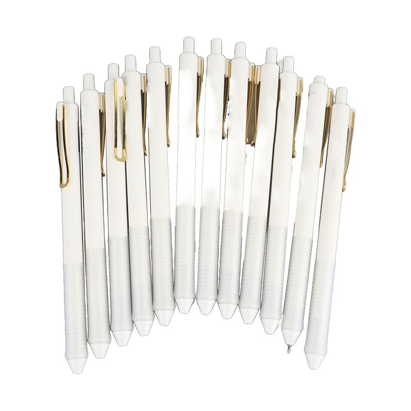 12pcs Press Gel Pen 0.38MM Black Ink Fine Point Pen