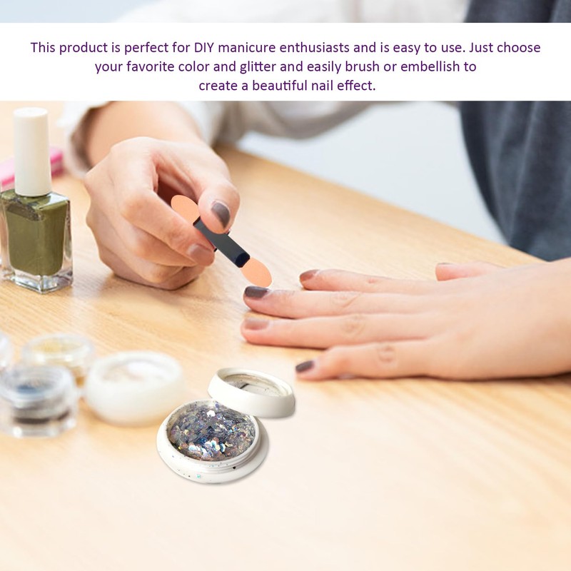 Pack of 6 Nail Powder and 8 Nail Glitter with