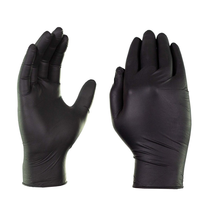 AMMEX Black Nitrile 3 Mil Disposable Gloves - Powder-Free, Latex-Free,
