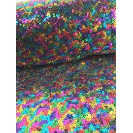 3mm Mini Rainbow Sequin Fabric 1 Way Stretch 130cm wide - per metre