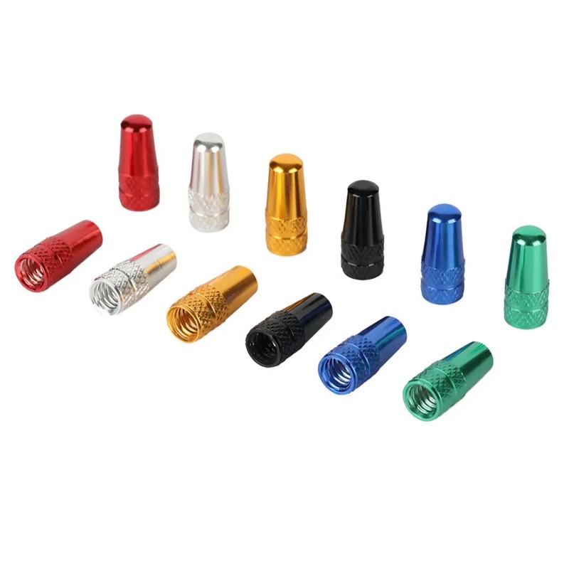 Aluminium Presta Tyre Valve Dust Caps (2 Pack) (orange)