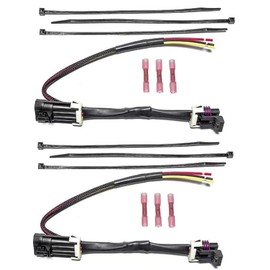 Muzzys -Set of Two- Tail Light Whip Power Harness Adapter Splice Pigtail Jumper FITS: 2012-2023 Can Am Maverick X3, Max, X-DS for Powering LED Whips Brake Lights License Plate Lights Taillight