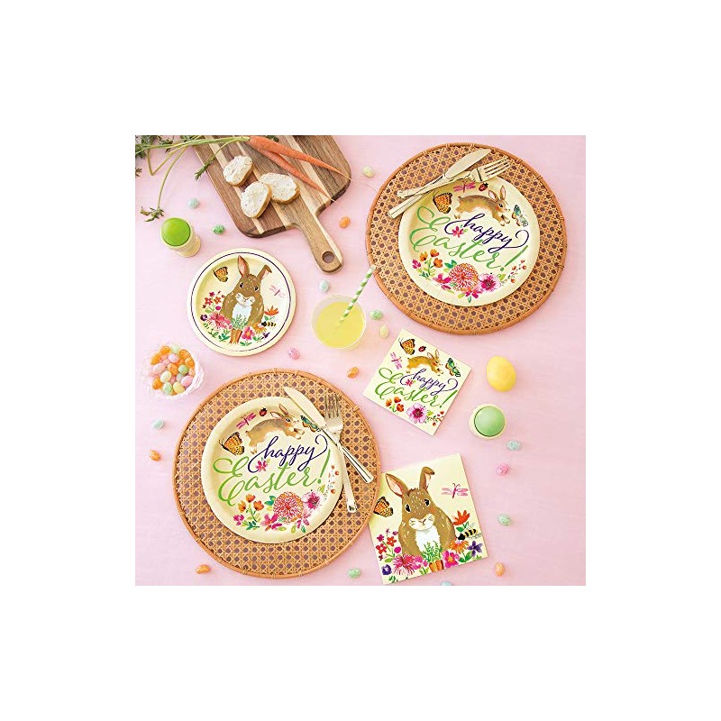 Floral Easter Bunny Luncheon Napkins 10", 16 Ct.