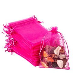 WLEAD 4x6 Inch 50PCS Multi-Color Organza Bags - 5 Colors (White/Black/Pink/Green/Mix) for Candy, Wedding Favors,Birthday Party Favors, Small Business Retail Packaging