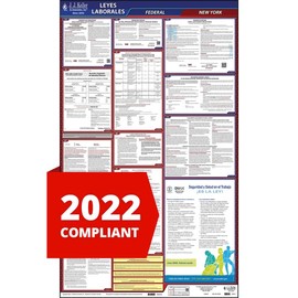 2022 New York and Federal Labor Law Poster (Spanish, NY State) - OSHA Compliant All-in-One Laminated Poster