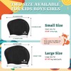 2 Pack Kids Swim Caps for Long/Short Hair, Unisex Silicone