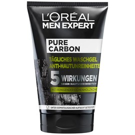 L'Oréal Men Expert Pure Charcoal Wash Gel for Blemished Skin (Blackheads, Greasy and Oily Skin) 1 x 100 ml
