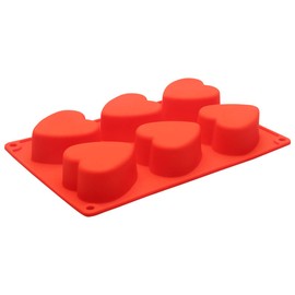 RoseFlower Silikon-Kuchenform mit 6 Mulden, Herzform, insektenförmig, antihaftbeschichtet, Backform für Süßigkeiten, Gelee, Schokolade, Desserts und Kuchen, Festivals, Jubiläen