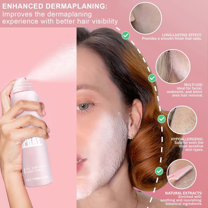 Hair Identifier Spray for Face Shaving,Moisturizing and Skin Care Dermaplaner