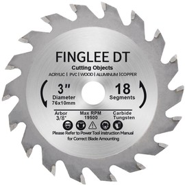 FINGLEE DT TCT 3 Inch Circular Saw Blade with 3/8 Arbor, 18 Teeth Cutoff Tool Blade for Wood, Plastic, PCV, Acrylic, Plywood, Wood Cutting Blade for Woodworking （1Pcs）