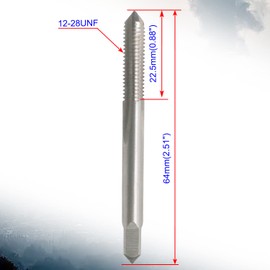 Aopin 12-28 UNF Taper Hand Tap HSS Female Thread High Speed Steel Hand/Machine Use Straight Flute Screw Tap, Suitable for Used to Make New Threads, Re-Thread Damaged and Jammed Threads 1 Pcs