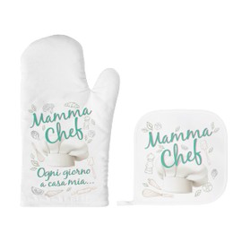 Original Mother's Day Gift Idea - Oven Glove and Pot Holder Mum Boss - Funny Gifts Mother Daughter Son