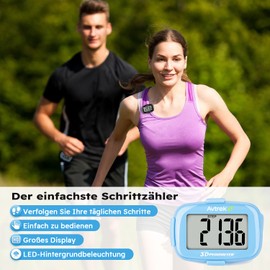 AVTREK Precise 3D Pedometer Mini Pedometer for Walking or Running Outdoor Hiking Activities