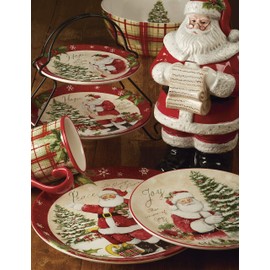 Certified International Holiday Wishes 3-D Santa Cookie Jar 12.25", Multicolored