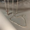 Stocking Stuffers Gifts for Women Dainty Layered Choker Necklace Cross
