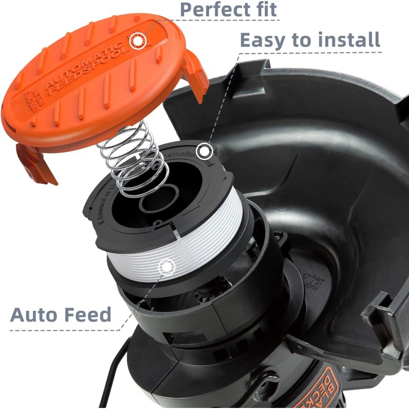 For Weed Eater String Trimmer Spool +Cap For Black &