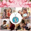 BETHZA Saint Michael Necklace for Women Sterling Silver Natural Turquoise