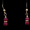 New Natural Gemstone Ruby Earrings with Gold Findings 1 1/4