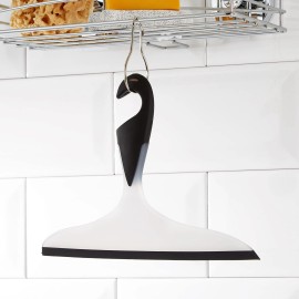 WENKO Squeegee Bathroom Wiper Streak Free Plastic Rubber Shower Cleaner with Hook 23cm