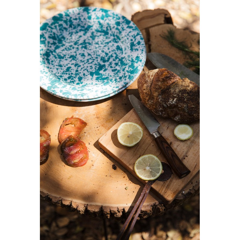 Enamelware Dinner Plate, 10.25 inch, Red/White Splatter (Single)