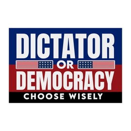 BAVAHA [18"x12"] Dictator Or Democracy Yard Signs Choose Wisely Vote Democrat Save Democracy Flag Lawn Sign Political Vote Democrat Save Democracy Yard Sign Election 2024 Vote Kamala Harris 2024 Yard Sign (Double Sided/ Plastic/ Metal H Stake)