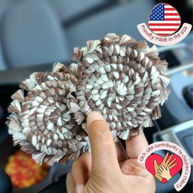 Cotton Car Coasters 2pc Car Cup Coasters Cute car Accessories for Women car Coaster for Cup Holders (Mocha Swirl)