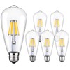 LUXON LED Edison Bulb Dimmable Vintage Style Light Bulbs 6W