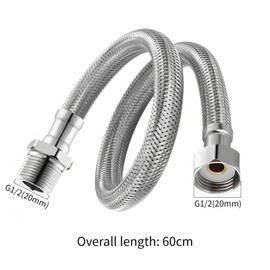 IUSOT Stainless Steel Flexible Tap Hose, 60cm Shower Hose Extension for Kitchen & Bathroom, Flexi Pipe for Tap, Shower Pipe