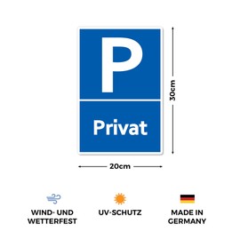 Strobo Privat Parkplatz Sign, 20 x 30 cm, Made From Sturdy PVC Hard Foam Board, 3 mm, With UV Protection, Pack Of 2