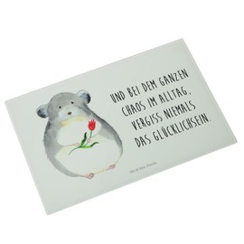 Mr. & Mrs. Panda Medium Glass Chopping Board Chinchilla Flower Gift Chaos Happiness Glass Chopping Board Animal Motifs Good Mood Animals