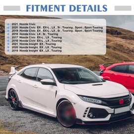 Glossy Black Right Passager Side Mirror Cover Cap Housing Compatible with Honda Civic 2016-2019 2020 2021 Honda Insight 2019-2021, Direct Replacement