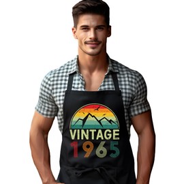 DCG PRINTWEAR 60th Birthday Apron for Men – Born in 1965 Funny Novelty Gift – 60 Years Old Cooking or BBQ Present for Dad, Grandpa, Husband