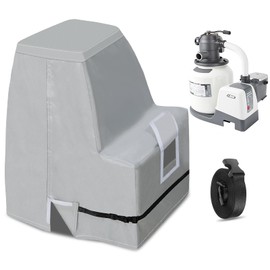 Tiscover Sand Filter Pump Cover for Outside Units Pool Filter Cover for Intex Krystal Clear Sand Filter Pump Suitable for 14-16 Inches Pumps Snow and Rainproof