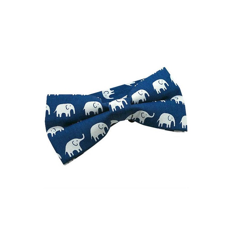 Bowties.jp bd361 Blue Elephant Bowtie, Bowtie, Easy to Wear, blue