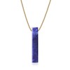 COAI Stainless Steel Box Chain Sodalite Blue Stone Necklace for