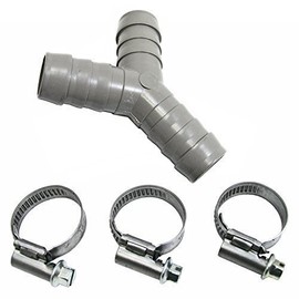 First4Spares Universal Dishwasher Pipe Tube Y Piece Drain Hose Connector And Clips Kit 19Mm