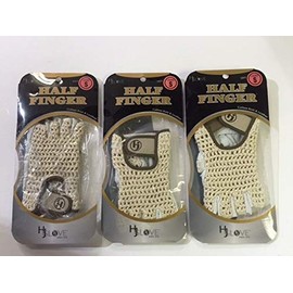 HJ Half Finger Golf Glove, Ladies Small, fits on Left Hand, 3-Gloves