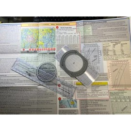 ALL IN ONE: VFR NAV Planning Set (E6B Flight Computer, Rotary Plotter, Poster)
