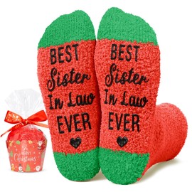 HAPPYPOP Christmas Gifts Stocking Socks For Women - Secret Santa Socks Xmas Stocking Stuffers For Her Mom, Gifts For Sister In Law, Cool Sister In Law Gifts