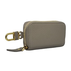 Giselle Key Case, Women's, Men's, Smart Key Case, Genuine Leather, Key Ring, Key Storage, Multi-functional, Large Capacity, Card Case, Taupe