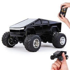 DDZOOU Mini Rc Truck, 1:64 Scale Monster Truck Remote Control Car with Lights, 2.4Ghz & APP Remote Control, Rechargeable Alloy Shell Mini RC Cars with Lights, Speed/Steering Adjustable (Black)