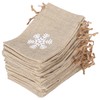 25Pcs Drawstring Bag Like Linen Snow Pattern Gift Bag Christmas