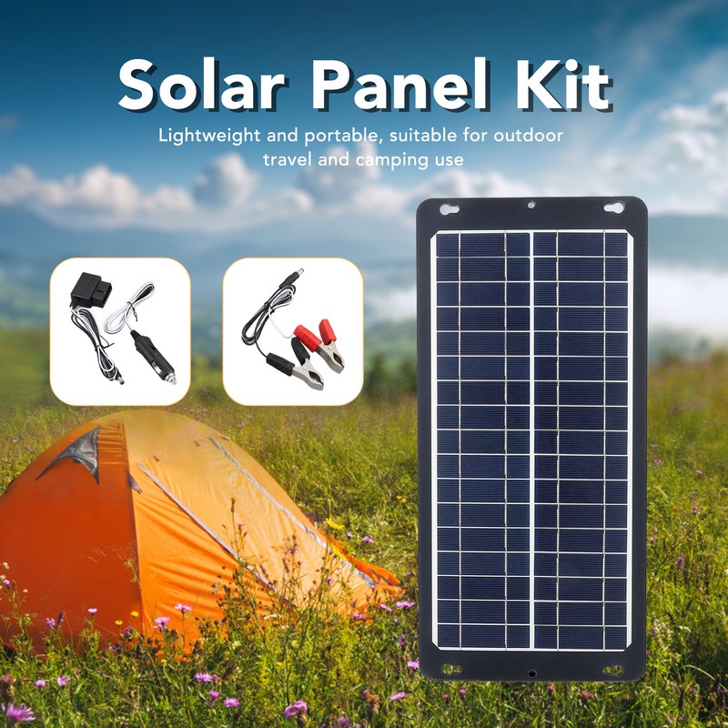 30W Solar Panel with OBD Plug High Efficiency Monocrystalline Portable
